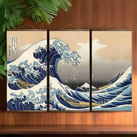 Hokusai's Great Wave Scroll Series