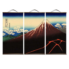 Hokusai's Red Fuji Scroll Series